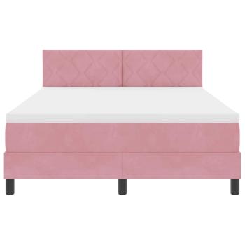 Boxspringbett mit Matratze Rosa 160x200 cm Samt