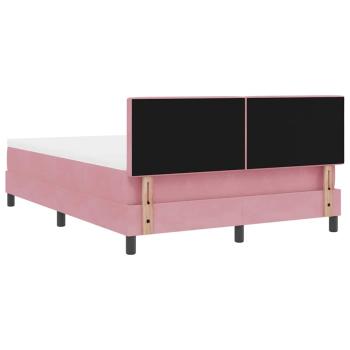 Boxspringbett mit Matratze Rosa 160x200 cm Samt