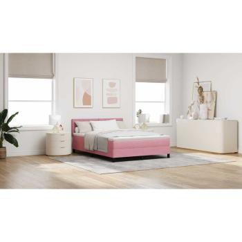 Boxspringbett mit Matratze Rosa 160x200 cm Samt