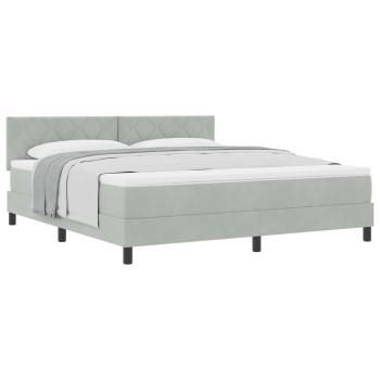 Boxspringbett mit Matratze Hellgrau Super King Samt