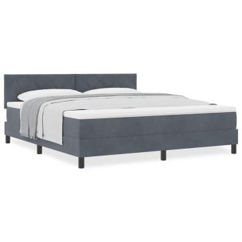 Boxspringbett mit Matratze Dunkelgrau Super King Velvet