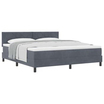 Boxspringbett mit Matratze Dunkelgrau Super King Velvet