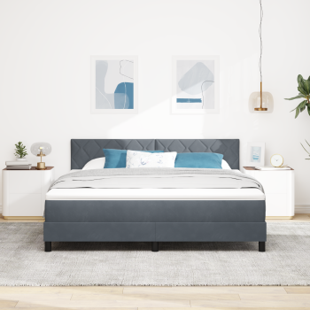 Boxspringbett mit Matratze Dunkelgrau Super King Velvet