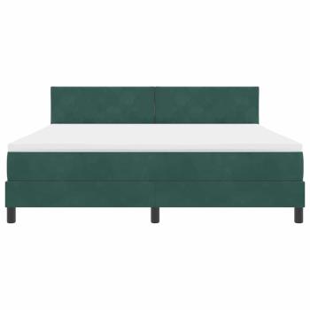 Boxspringbett mit Matratze Dunkelgrün Super King Samt