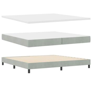 Boxspringbett mit Matratze Hellgrau 200x200 cm Samt