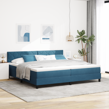 Boxspringbett mit Matratze Dunkelblau 200x200 cm Samt