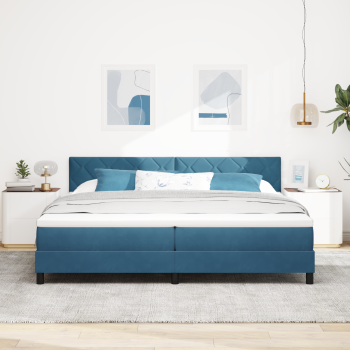 Boxspringbett mit Matratze Dunkelblau 200x200 cm Samt