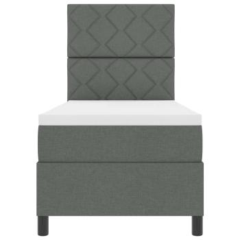 Boxspringbett mit Matratze Dunkelgrau 80x200 cm Stoff