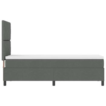 Boxspringbett mit Matratze Dunkelgrau 80x200 cm Stoff