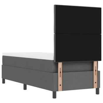 Boxspringbett mit Matratze Dunkelgrau 80x200 cm Stoff