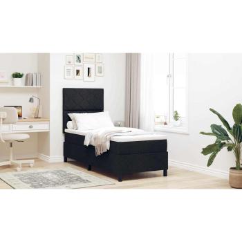 Boxspringbett mit Matratze Schwarz 80x200 cm Stoff