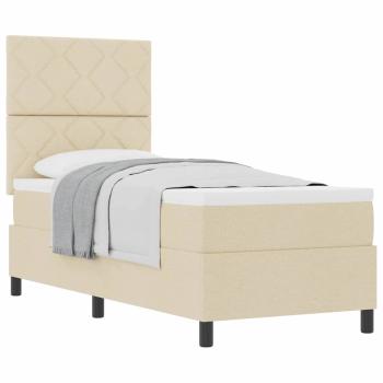 Boxspringbett mit Matratze Creme 80x200 cm Stoff