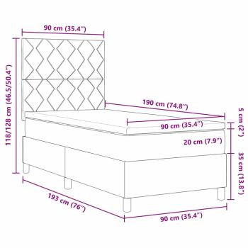 Boxspringbett mit Matratze Dunkelgrau Einzelstoff