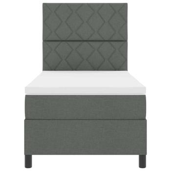 Boxspringbett mit Matratze Dunkelgrau 90x200 cm Stoff