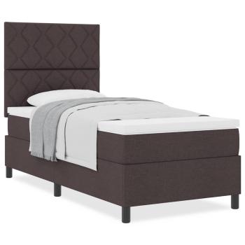 Boxspringbett mit Matratze Dunkelbraun 90x200 cm Stoff