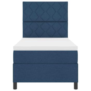 Boxspringbett mit Matratze Blau 90x200 cm Stoff