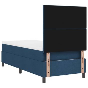 Boxspringbett mit Matratze Blau 90x200 cm Stoff