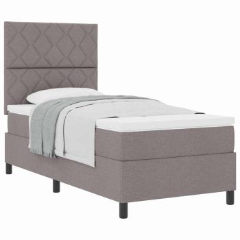 Boxspringbett mit Matratze Taupe 100x200 cm Stoff.