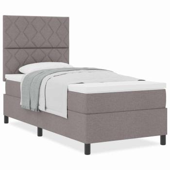 Boxspringbett mit Matratze Taupe 100x200 cm Stoff.