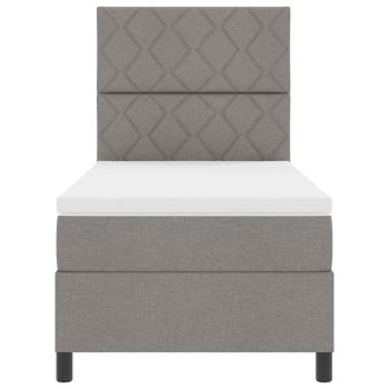 Boxspringbett mit Matratze Taupe 100x200 cm Stoff.