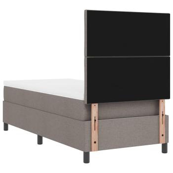 Boxspringbett mit Matratze Taupe 100x200 cm Stoff.