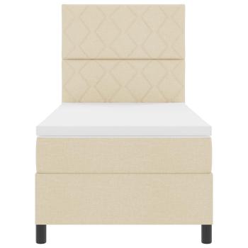 ARDEBO.de - Boxspringbett mit Matratze Creme 100x200 cm Stoff