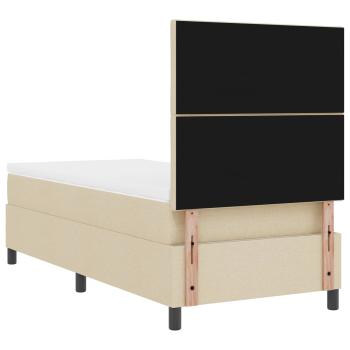 Boxspringbett mit Matratze Creme 100x200 cm Stoff