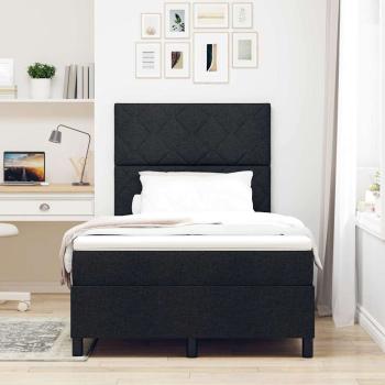 ARDEBO.de - Boxspringbett mit Matratze Schwarz Kleines Doppelbett Stoff