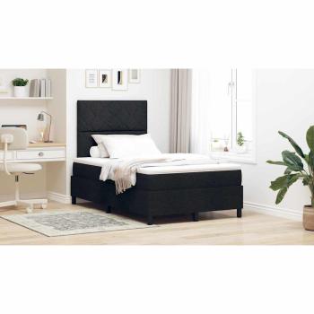 Boxspringbett mit Matratze Schwarz Kleines Doppelbett Stoff