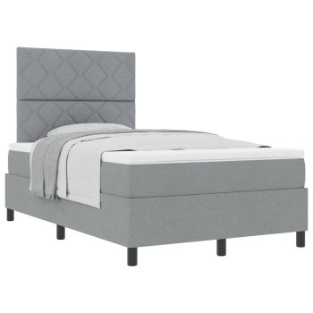 Boxspringbett mit Matratze Hellgrau 120x200 cm Stoff