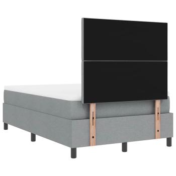 Boxspringbett mit Matratze Hellgrau 120x200 cm Stoff