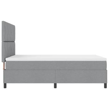 Boxspringbett mit Matratze Hellgrau 140x190 cm Stoff