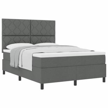 Boxspringbett mit Matratze Dunkelgrau 140x200 cm Stoff