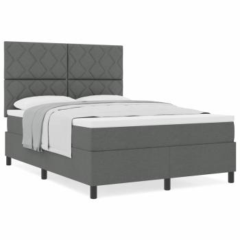 Boxspringbett mit Matratze Dunkelgrau 140x200 cm Stoff