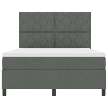 Boxspringbett mit Matratze Dunkelgrau 140x200 cm Stoff