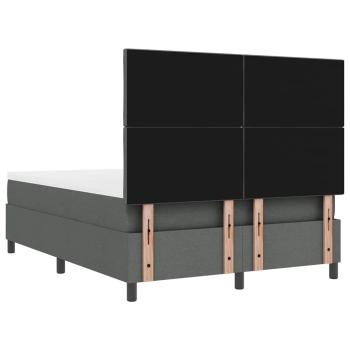 Boxspringbett mit Matratze Dunkelgrau 140x200 cm Stoff