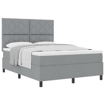 Boxspringbett mit Matratze Hellgrau 160x200 cm Stoff