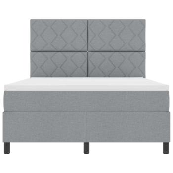 Boxspringbett mit Matratze Hellgrau 160x200 cm Stoff