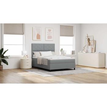 Boxspringbett mit Matratze Hellgrau 160x200 cm Stoff