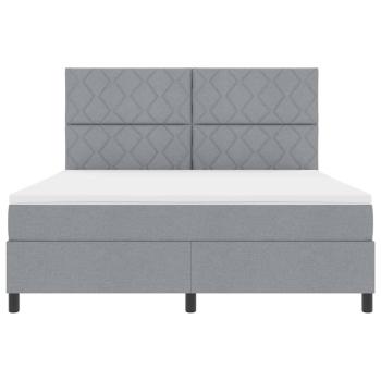 Boxspringbett mit Matratze Hellgrau Super King Stoff