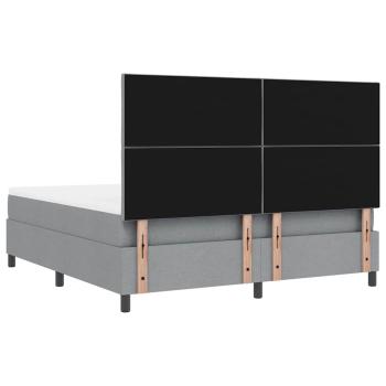 Boxspringbett mit Matratze Hellgrau Super King Stoff