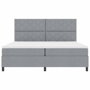 Boxspringbett mit Matratze Hellgrau 200x200 cm Stoff