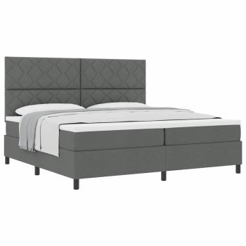Boxspringbett mit Matratze Dunkelgrau 200x200 cm Stoff