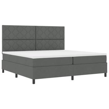 Boxspringbett mit Matratze Dunkelgrau 200x200 cm Stoff