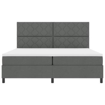 Boxspringbett mit Matratze Dunkelgrau 200x200 cm Stoff