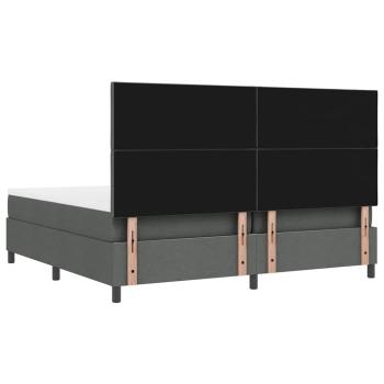 Boxspringbett mit Matratze Dunkelgrau 200x200 cm Stoff