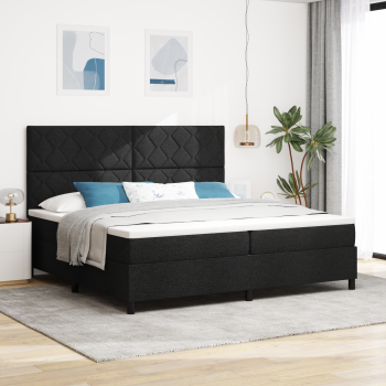 Boxspringbett mit Matratze Schwarz 200x200 cm Stoff