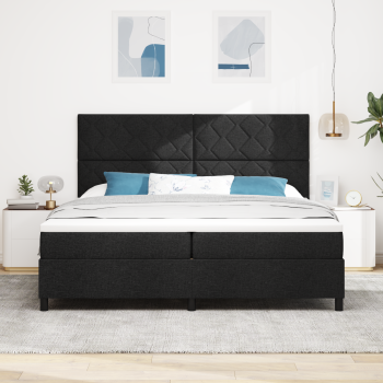 Boxspringbett mit Matratze Schwarz 200x200 cm Stoff
