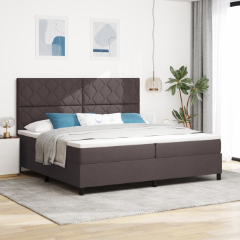Boxspringbett mit Matratze Dunkelbraun 200x200 cm Stoff