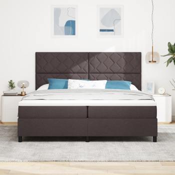 Boxspringbett mit Matratze Dunkelbraun 200x200 cm Stoff